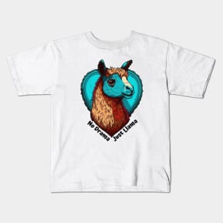 No Drama, Just Llama: Adding Playful Charm to Your Day with Cute Heart and Llama Kids T-Shirt